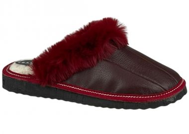 Παντόφλες γυναικείες | Δερμάτινες | Υφαντίδης | 330232 | Μπορντώ - Υφαντίδης - 